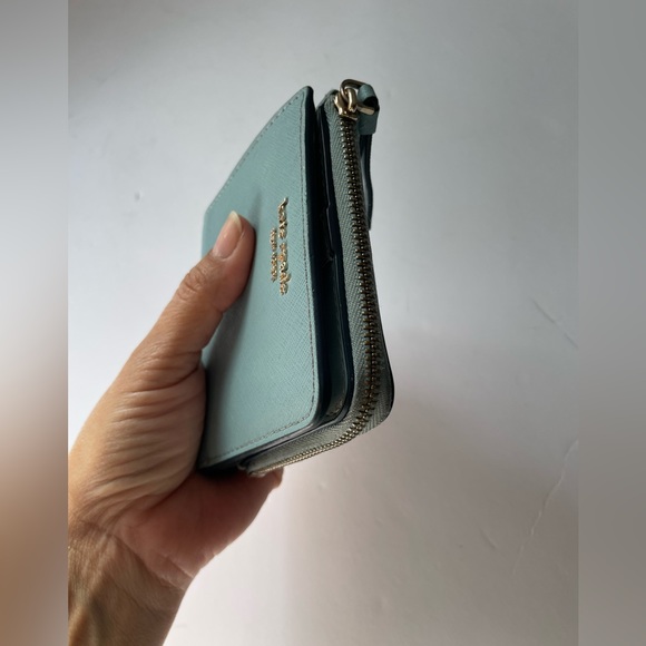 Kate Spade Cameron Small L-zip Bifold Wallet Blue Dawn Leather - Picture 15 of 16